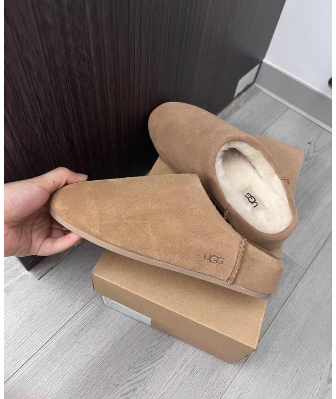 UGG AUSTRALIA Горчичные замшевые мюли, фото 2