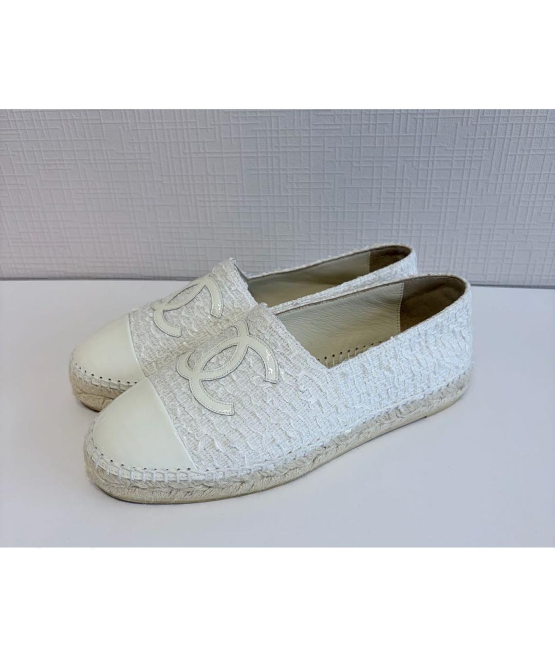 CHANEL Белые текстильные эспадрильи, фото 9