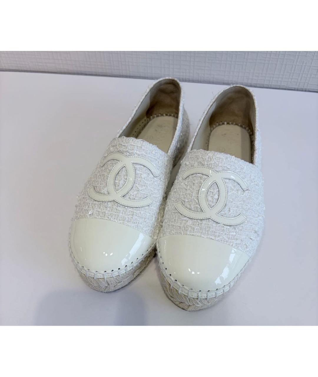 CHANEL Белые текстильные эспадрильи, фото 8