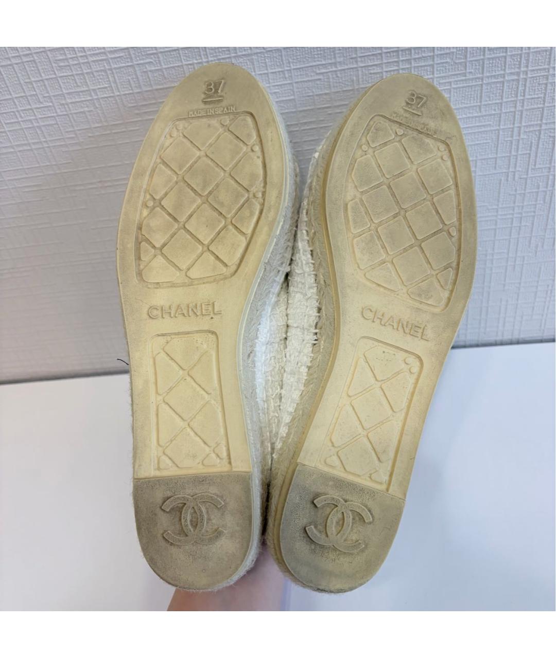 CHANEL Белые текстильные эспадрильи, фото 5