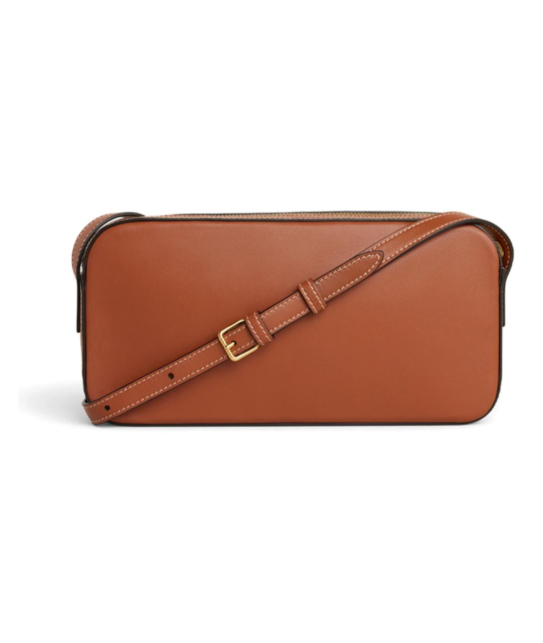 CELINE Коричневая кожаная сумка через плечо, фото 3