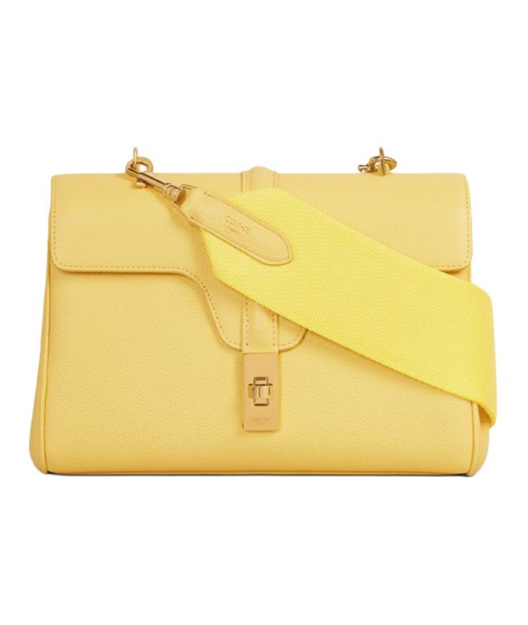 CELINE Желтая кожаная сумка через плечо, фото 1