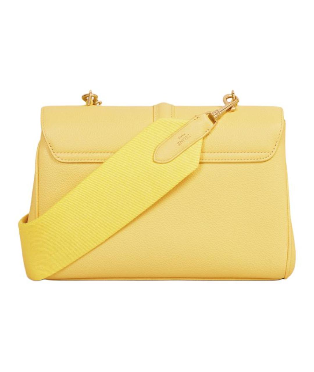 CELINE Желтая кожаная сумка через плечо, фото 3