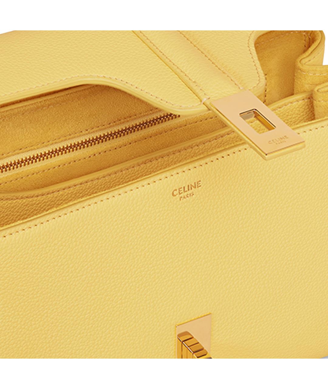 CELINE Желтая кожаная сумка через плечо, фото 4