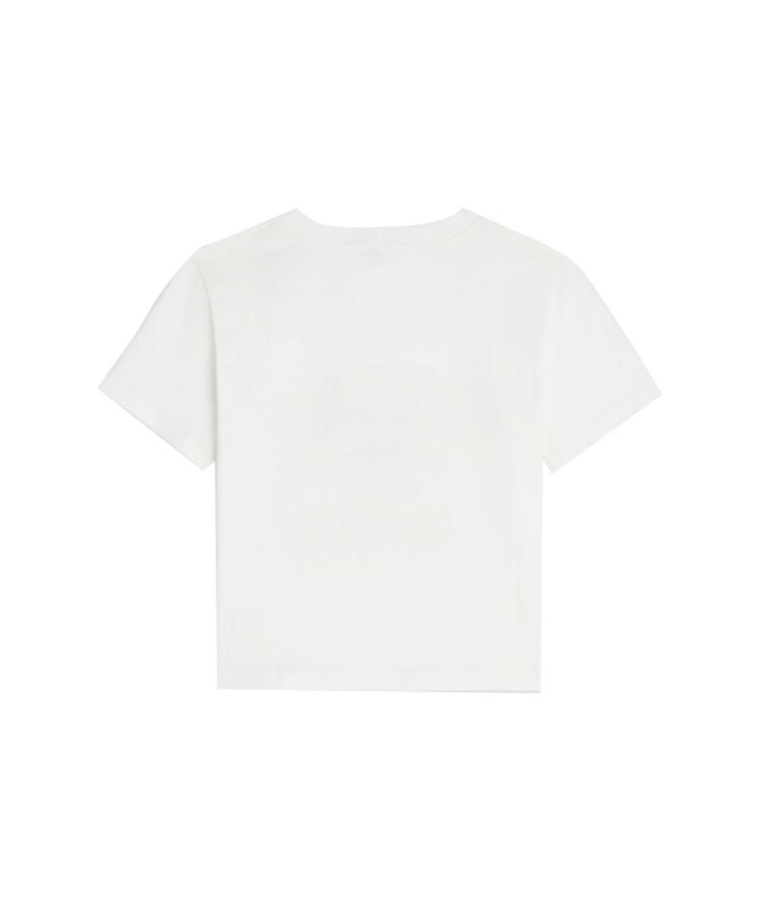 CELINE Белая хлопковая футболка, фото 2