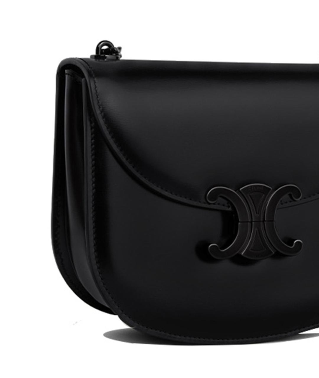 CELINE Черная кожаная сумка через плечо, фото 5