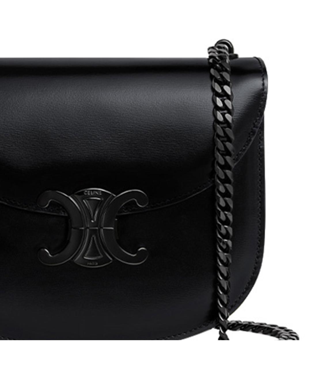 CELINE Черная кожаная сумка через плечо, фото 4