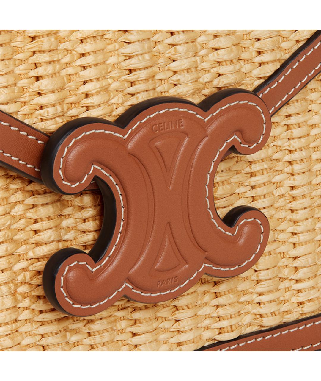 CELINE Бежевая пелетеная сумка через плечо, фото 5