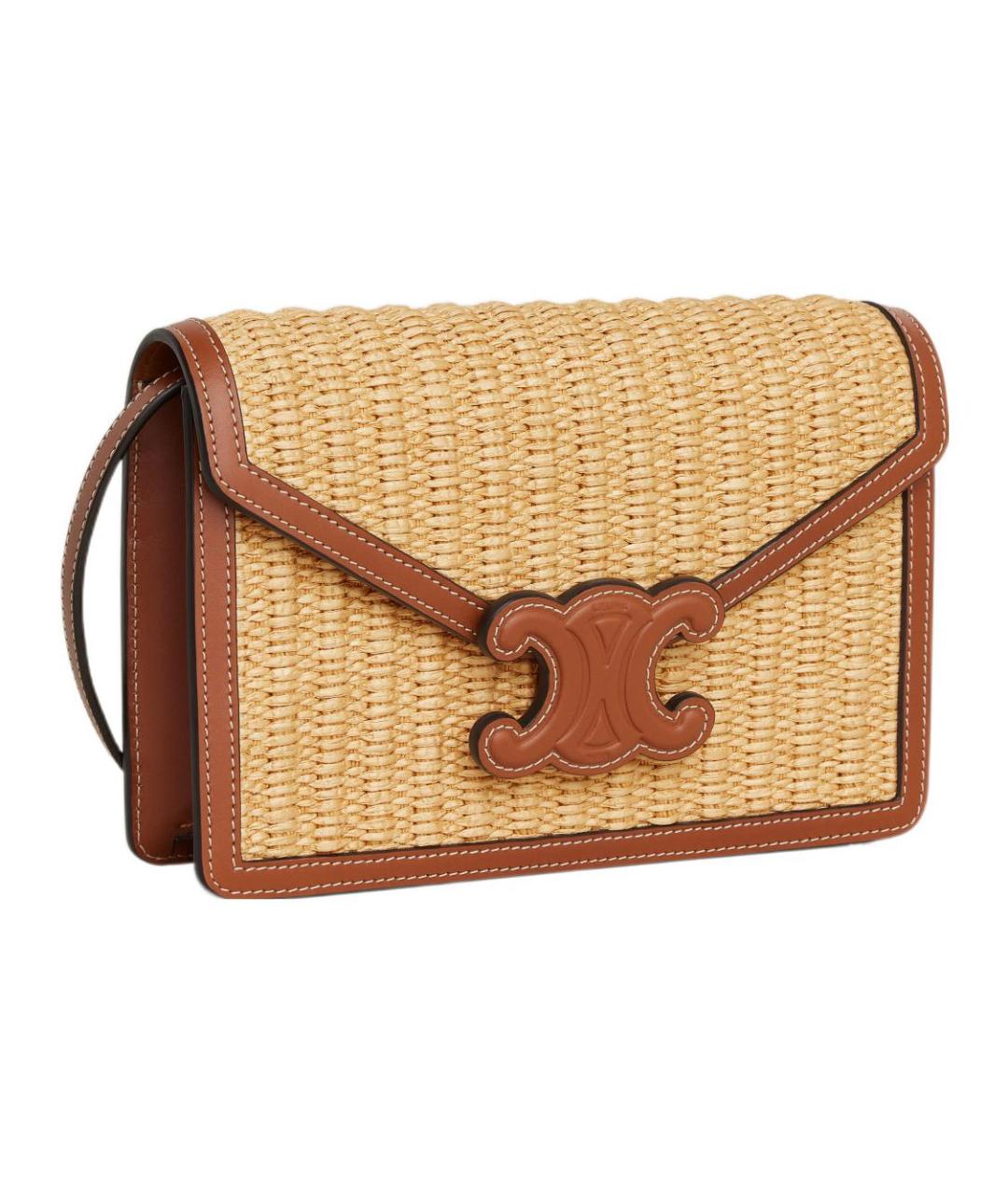 CELINE Бежевая пелетеная сумка через плечо, фото 2