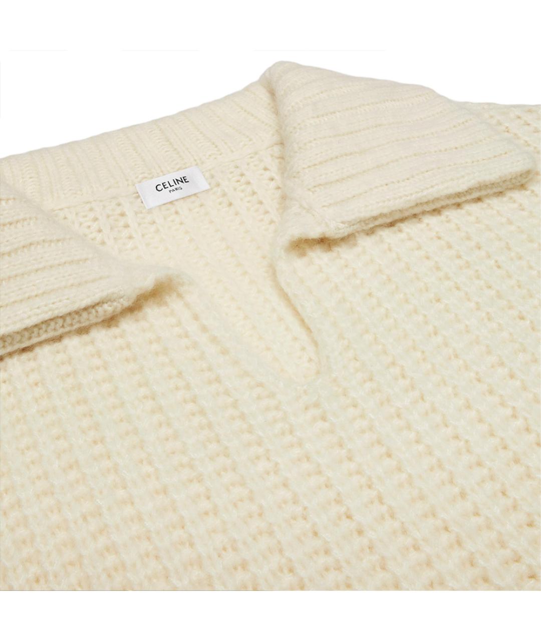 CELINE Бежевый шерстяной джемпер / свитер, фото 5