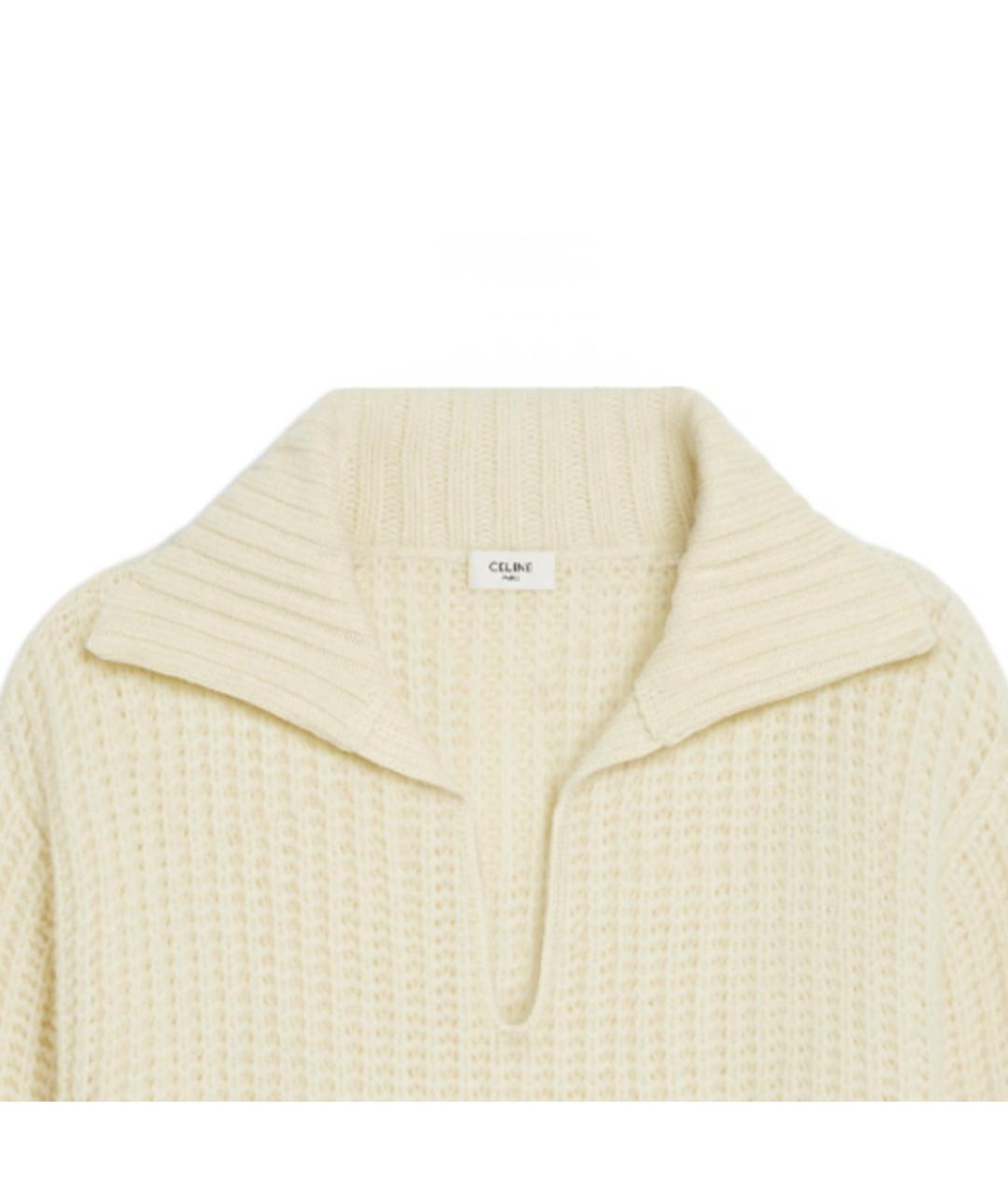 CELINE Бежевый шерстяной джемпер / свитер, фото 6