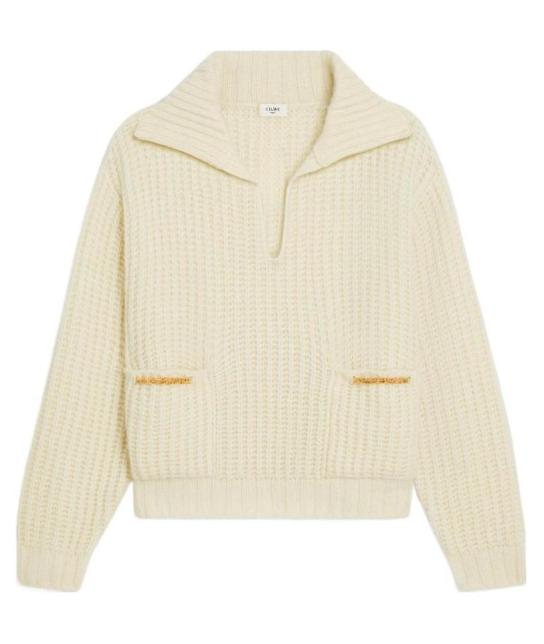 CELINE Бежевый шерстяной джемпер / свитер, фото 1