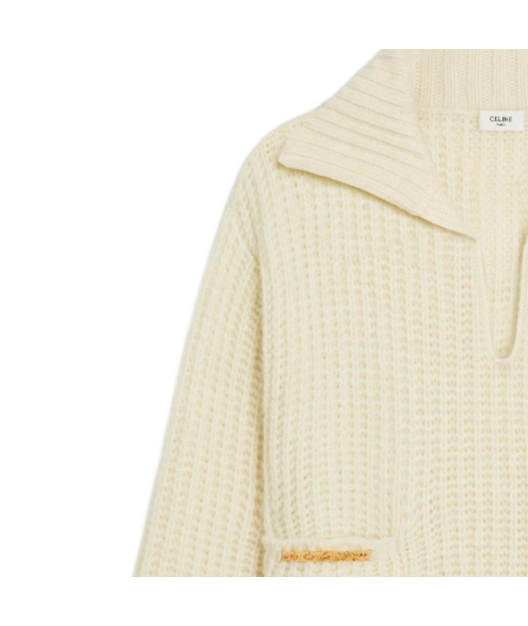CELINE Бежевый шерстяной джемпер / свитер, фото 7