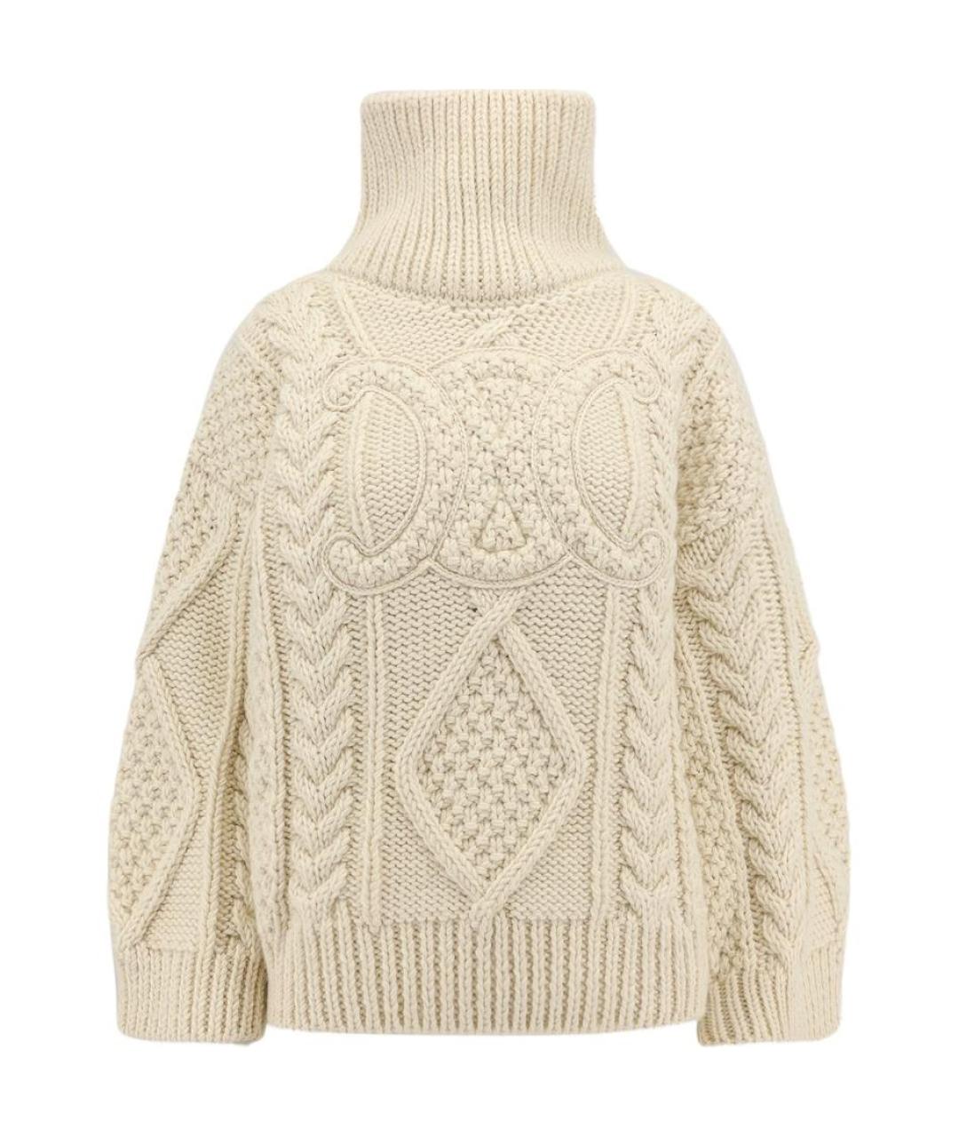 CELINE Бежевый шерстяной джемпер / свитер, фото 1