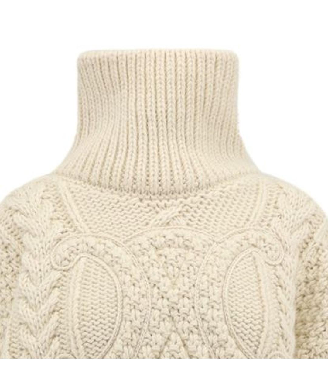 CELINE Бежевый шерстяной джемпер / свитер, фото 5