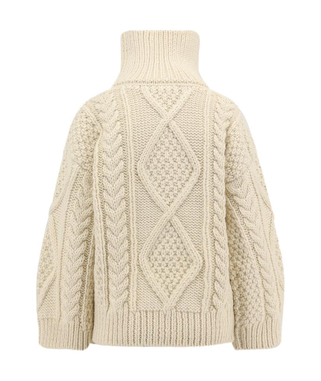 CELINE Бежевый шерстяной джемпер / свитер, фото 2