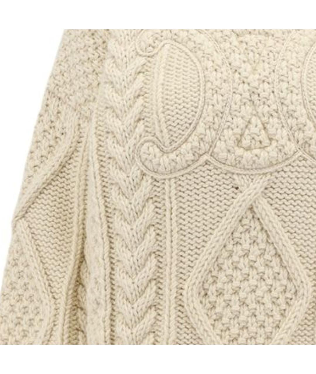 CELINE Бежевый шерстяной джемпер / свитер, фото 6