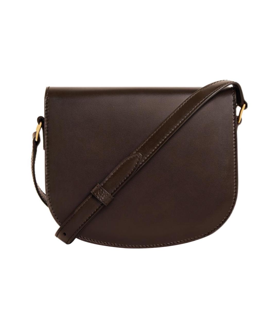 CELINE Коричневая кожаная сумка через плечо, фото 3