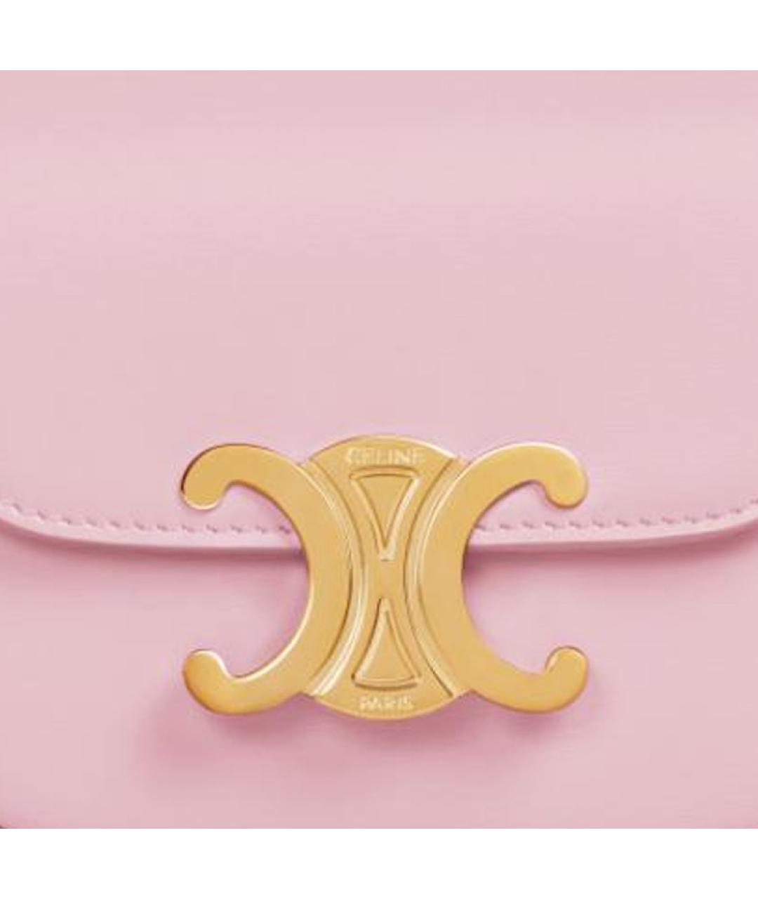 CELINE Розовая кожаная сумка через плечо, фото 6