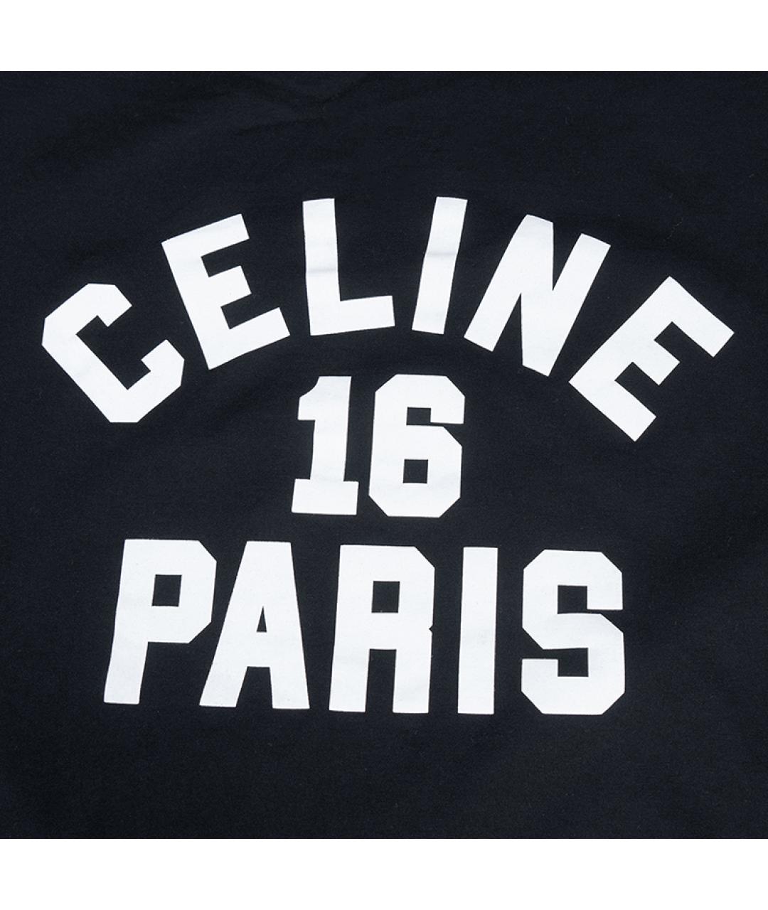 CELINE Черная хлопковая футболка, фото 4