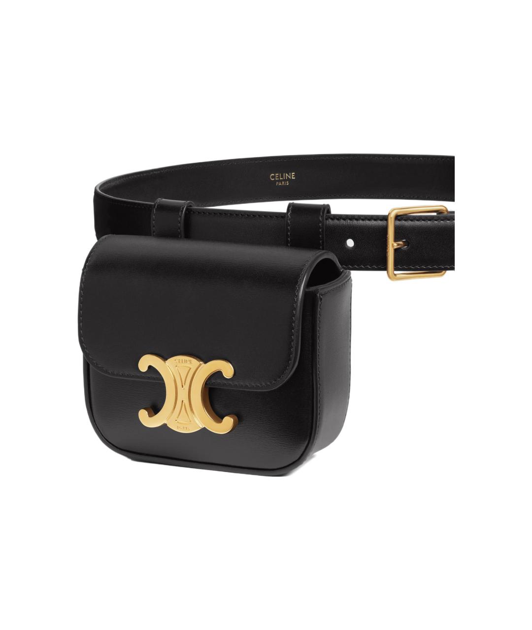 CELINE Черная кожаная поясная сумка, фото 3