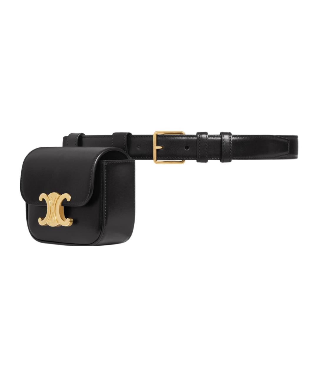 CELINE Черная кожаная поясная сумка, фото 1