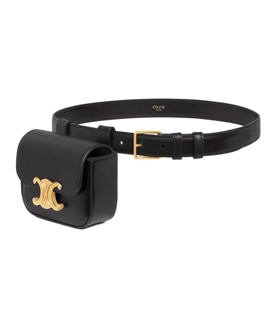 CELINE Черная кожаная поясная сумка, фото 2