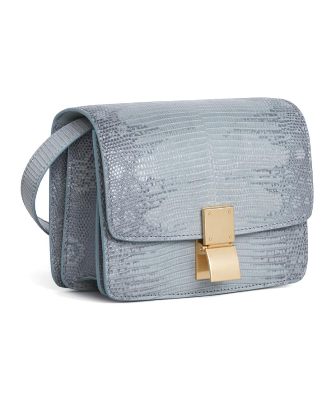 CELINE Голубая кожаная сумка через плечо, фото 2