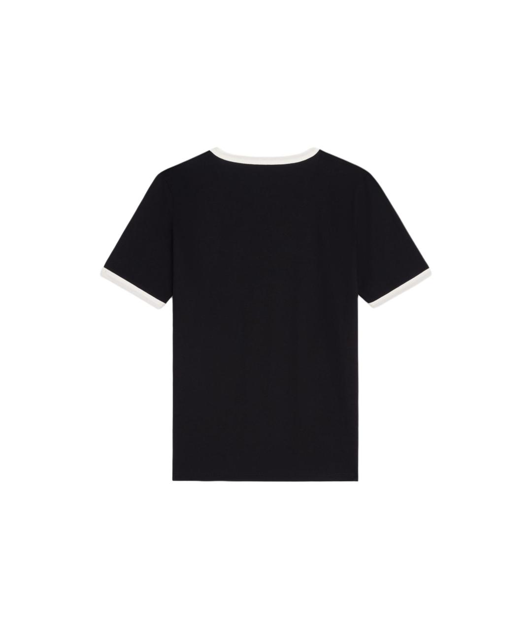 CELINE Черная хлопковая футболка, фото 4