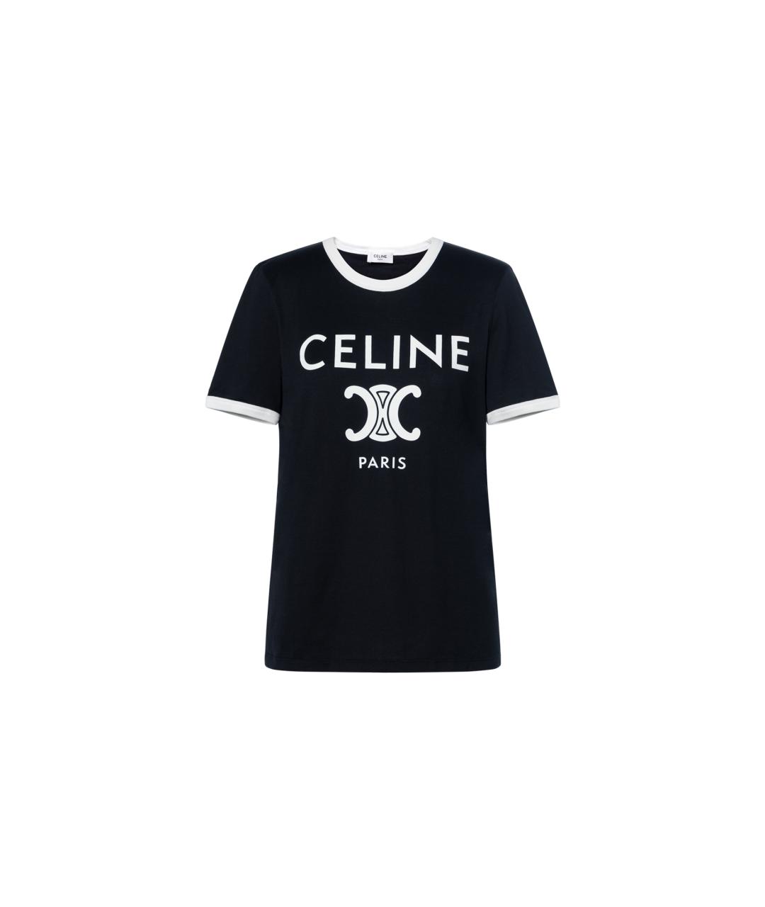 CELINE Черная хлопковая футболка, фото 1