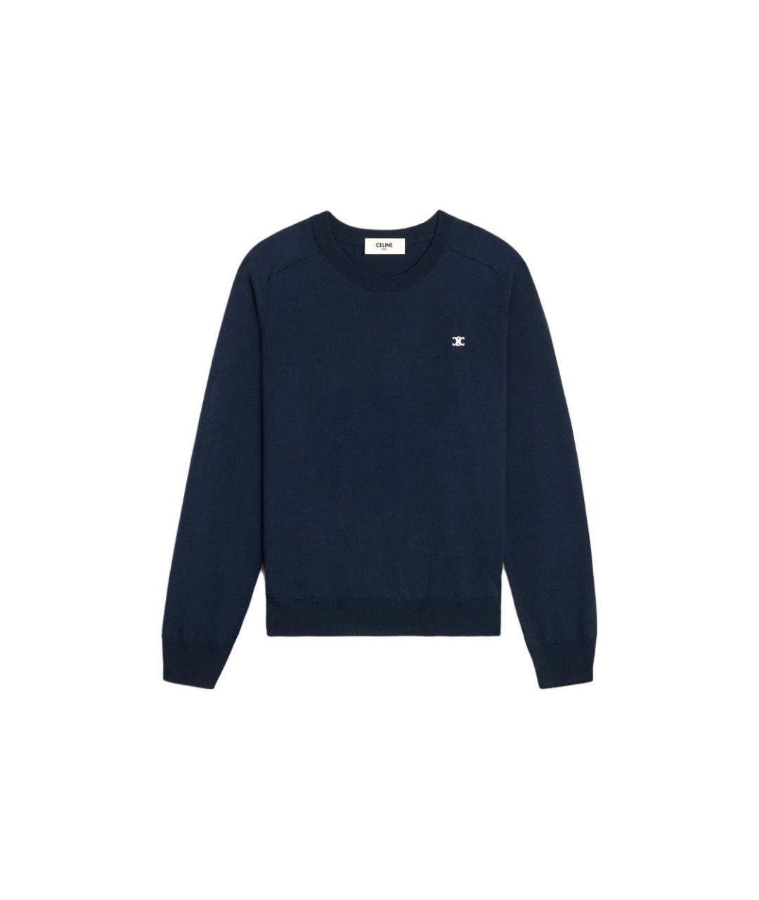 CELINE Темно-синий хлопковый джемпер / свитер, фото 1