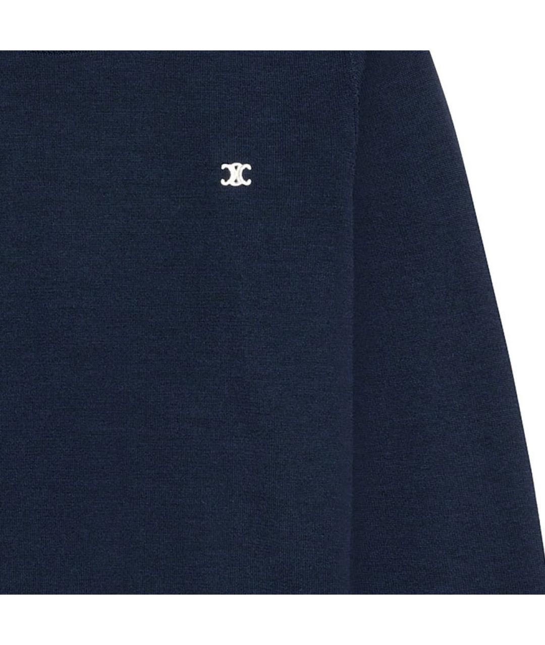 CELINE Темно-синий хлопковый джемпер / свитер, фото 8