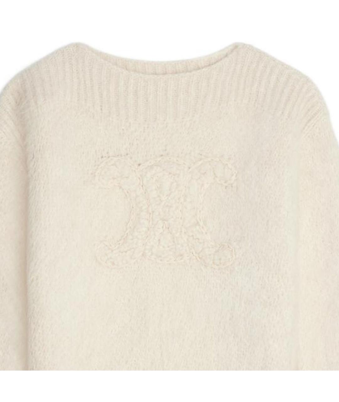 CELINE Белый кашемировый джемпер / свитер, фото 5