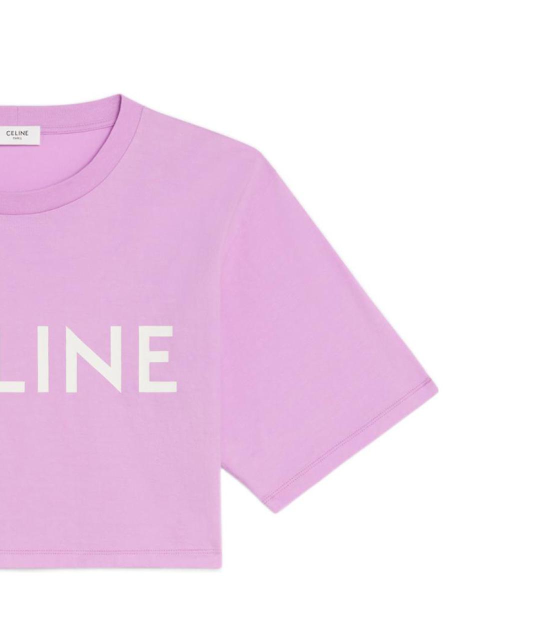 CELINE Фиолетовая хлопковая футболка, фото 4
