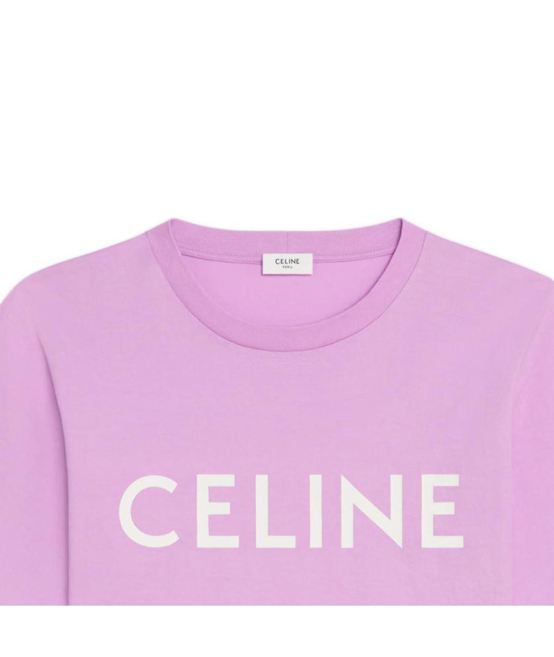 CELINE Фиолетовая хлопковая футболка, фото 3