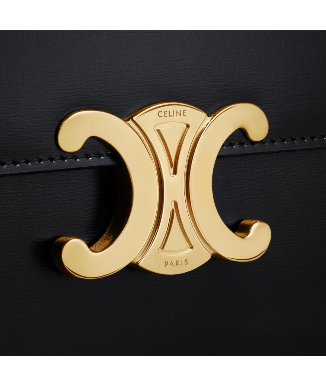 CELINE Черная кожаная сумка через плечо, фото 4