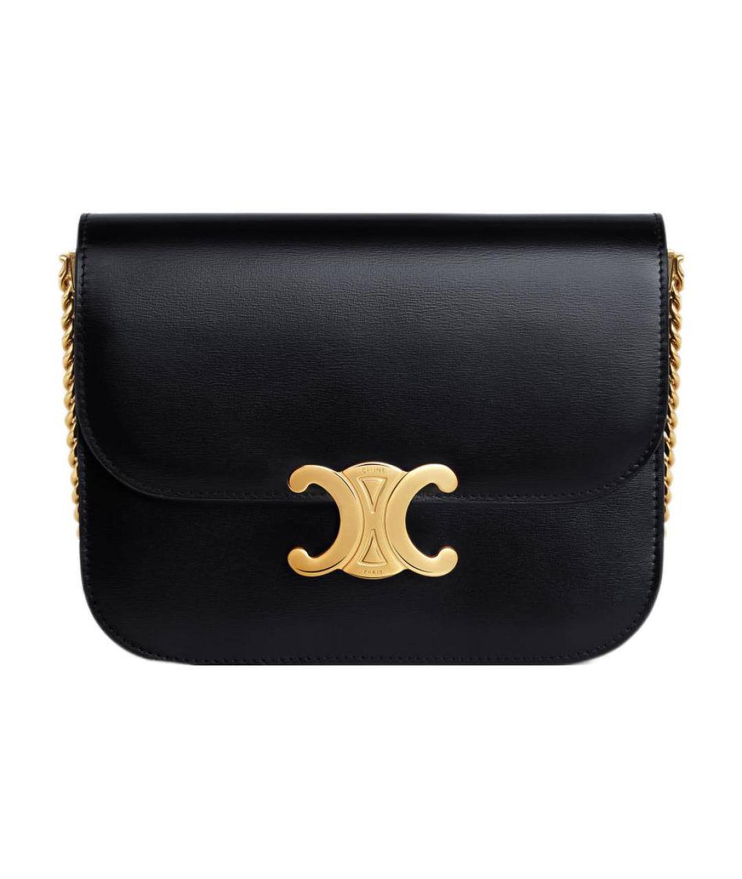 CELINE Черная кожаная сумка через плечо, фото 1