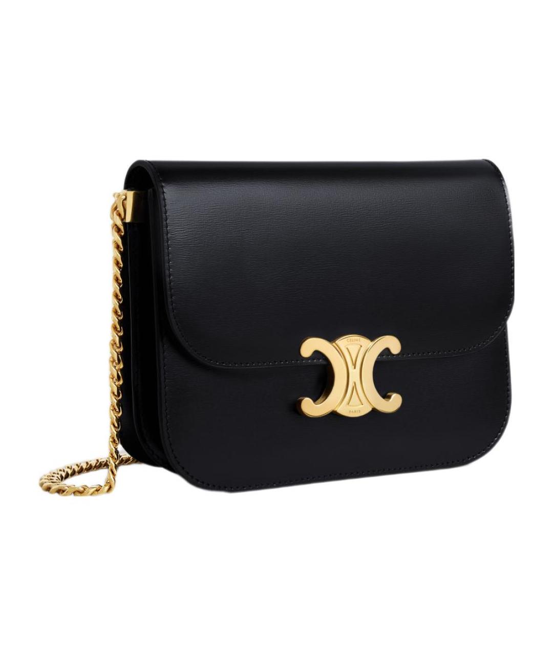 CELINE Черная кожаная сумка через плечо, фото 2
