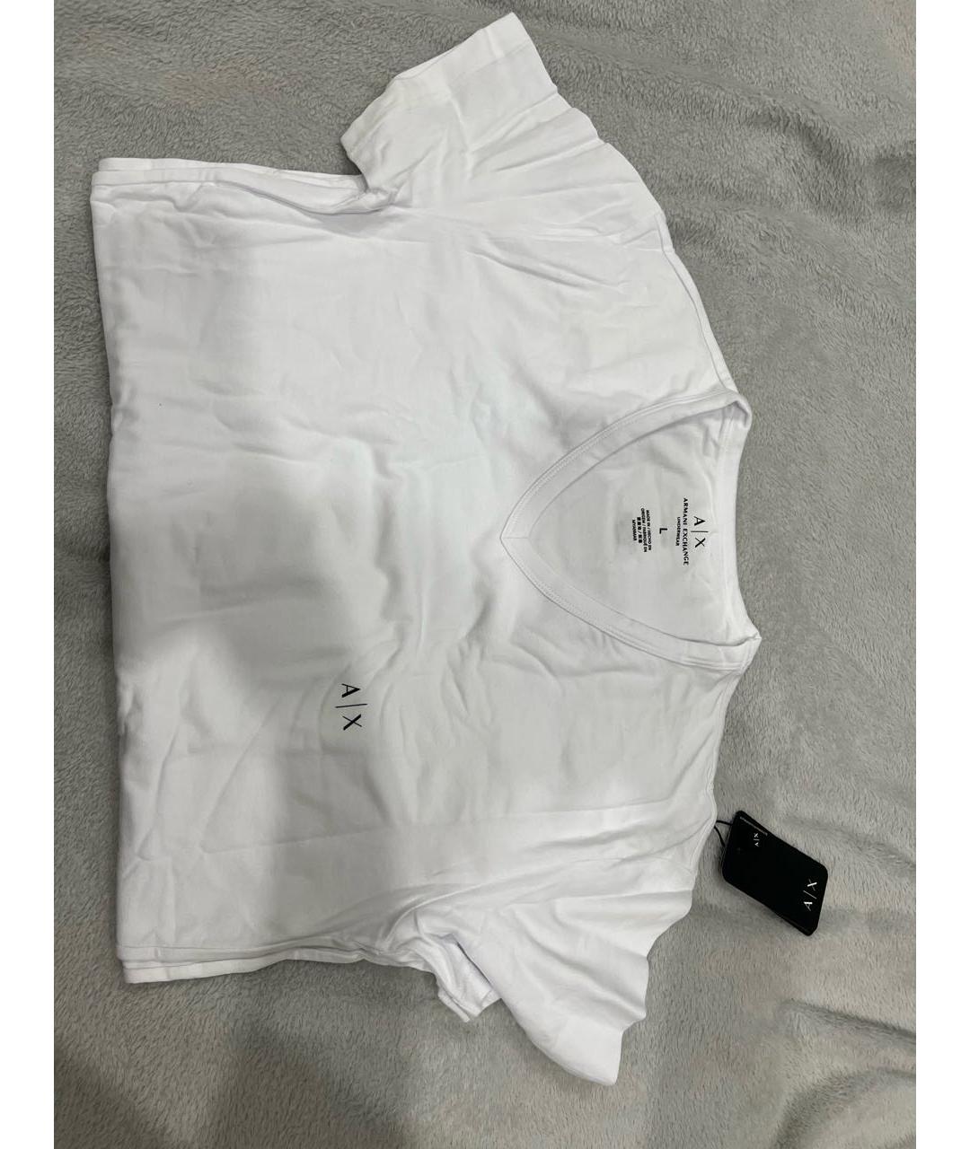 ARMANI EXCHANGE Белая хлопковая футболка, фото 2