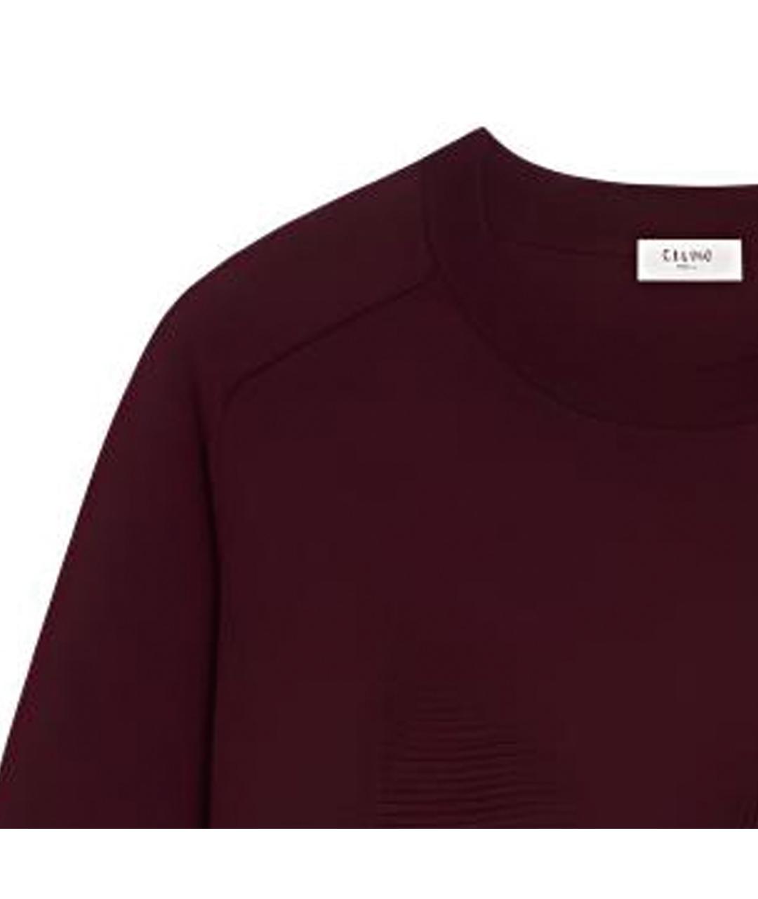 CELINE Бордовый хлопковый джемпер / свитер, фото 7