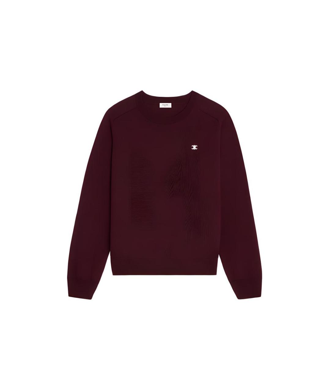 CELINE Бордовый хлопковый джемпер / свитер, фото 1