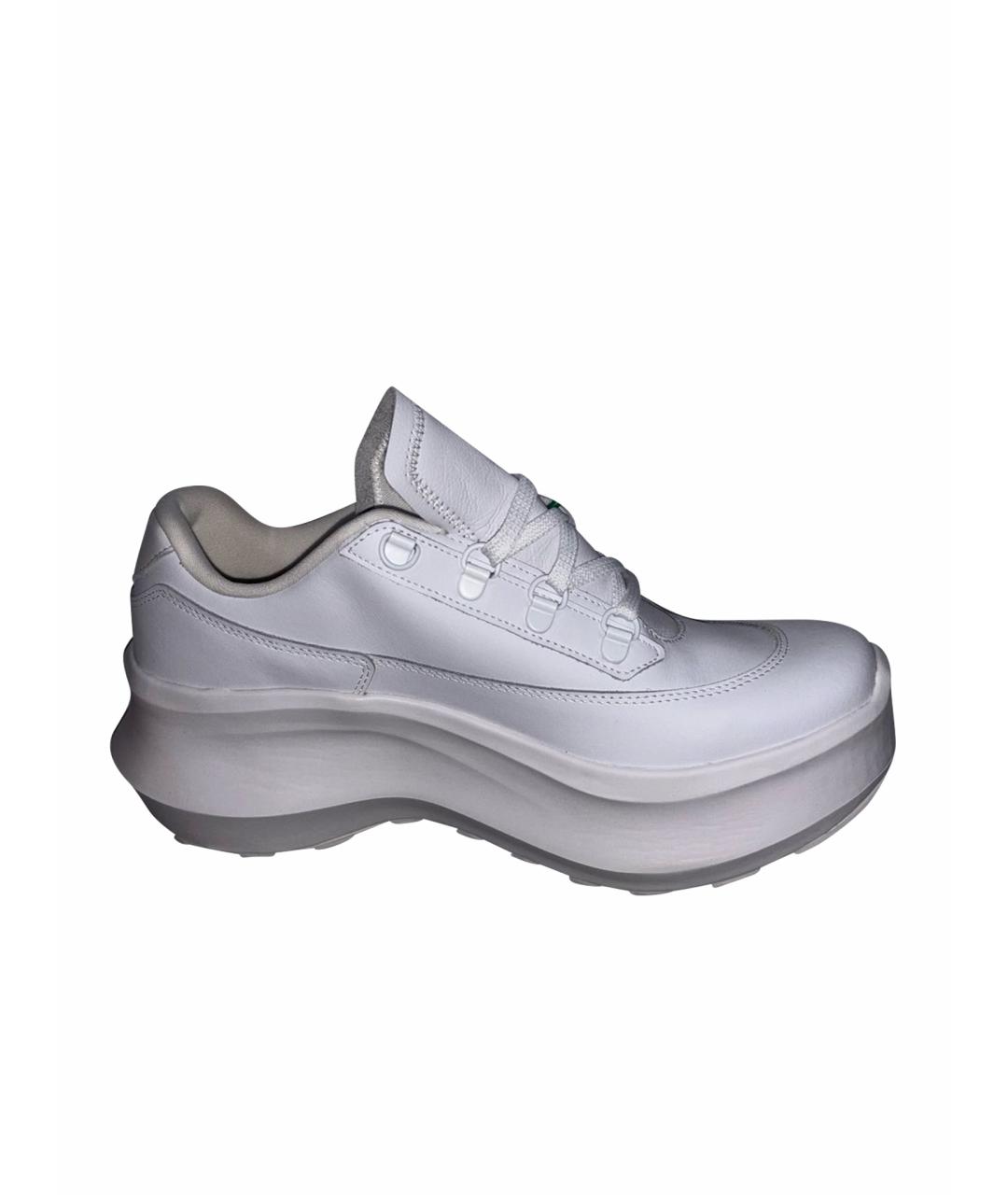 COMME DES GARÇONS Белые кожаные низкие кроссовки / кеды, фото 1