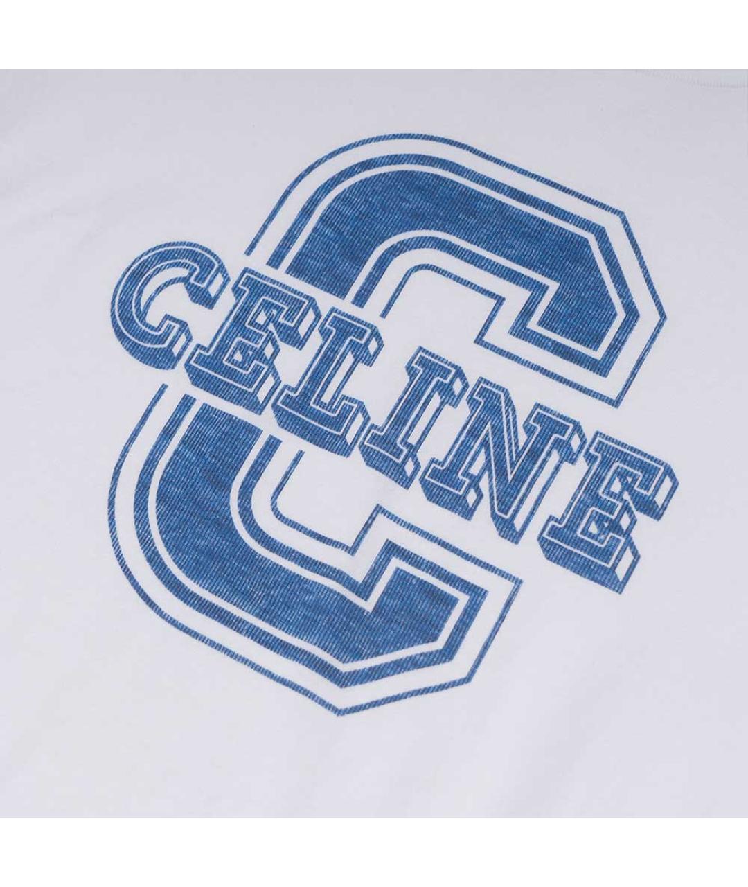 CELINE Белая хлопковая футболка, фото 7