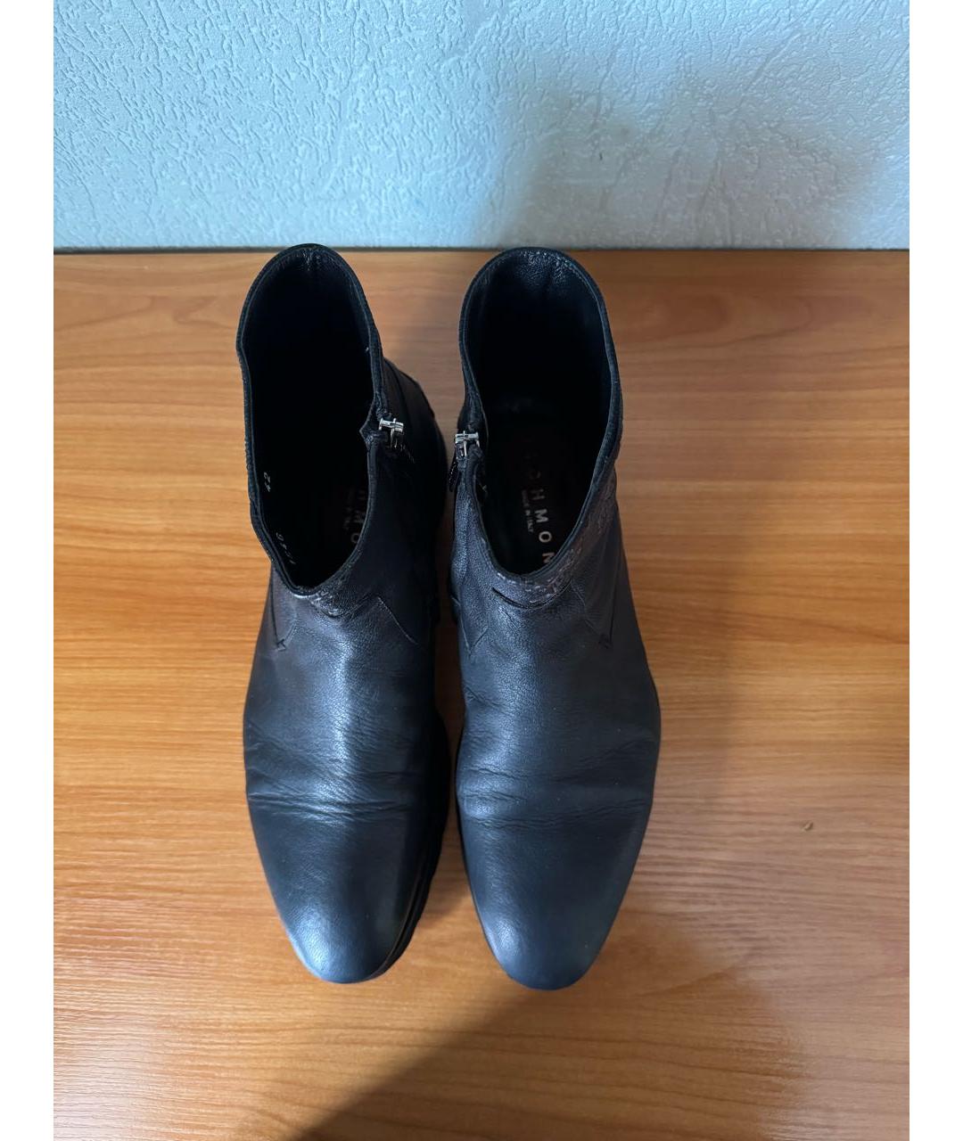 JOHN RICHMOND Черные кожаные высокие ботинки, фото 3