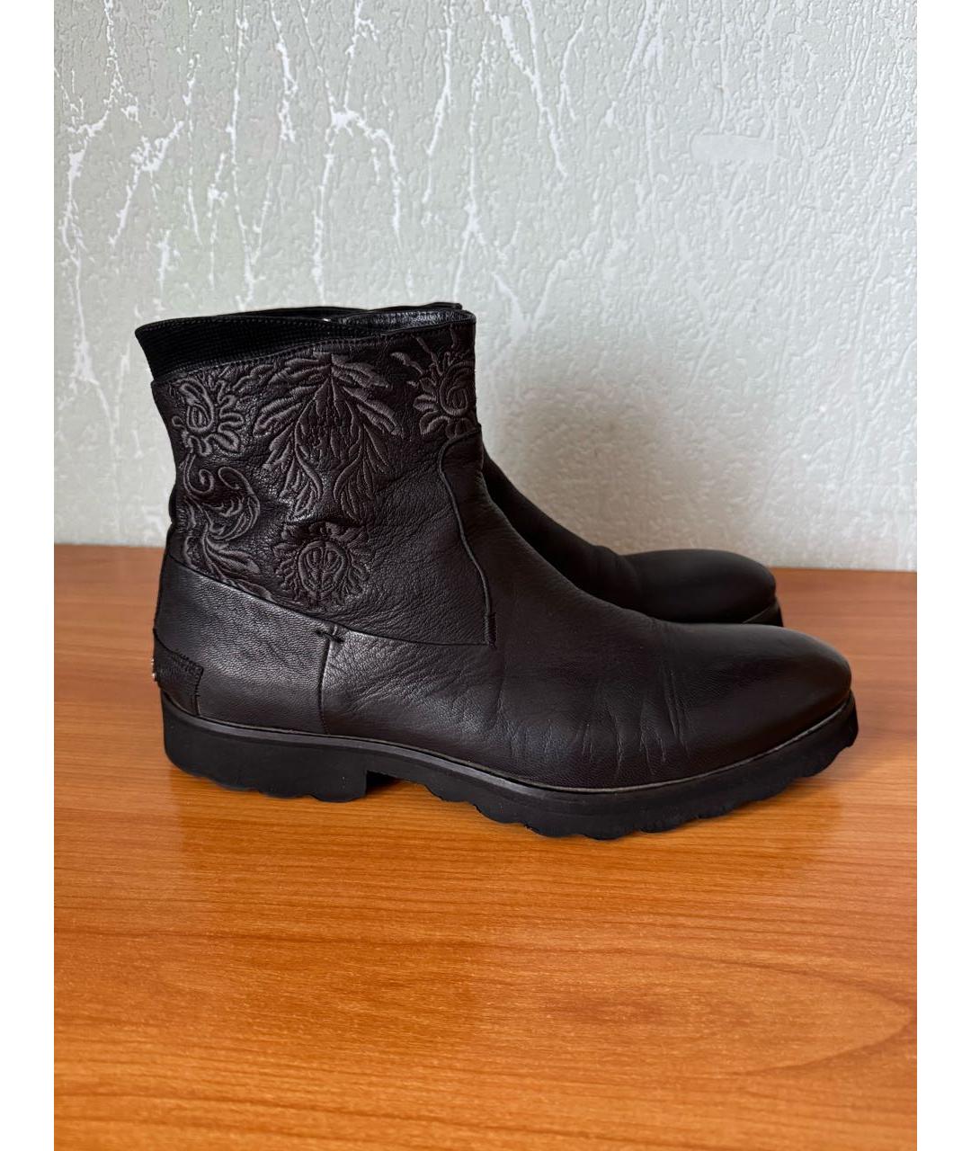 JOHN RICHMOND Черные кожаные высокие ботинки, фото 8