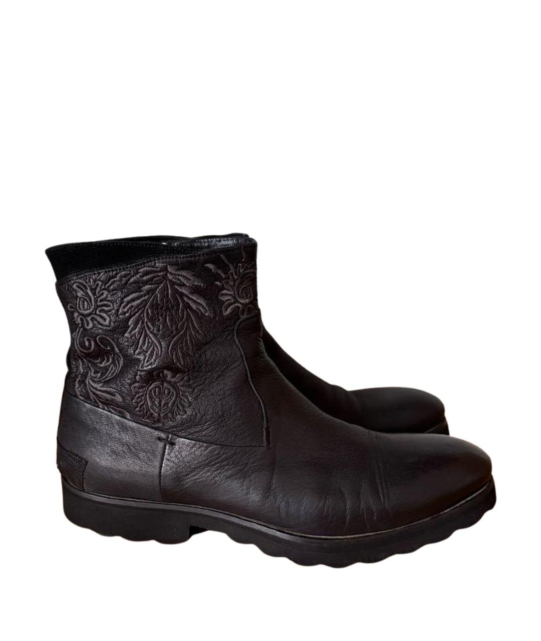 JOHN RICHMOND Черные кожаные высокие ботинки, фото 1