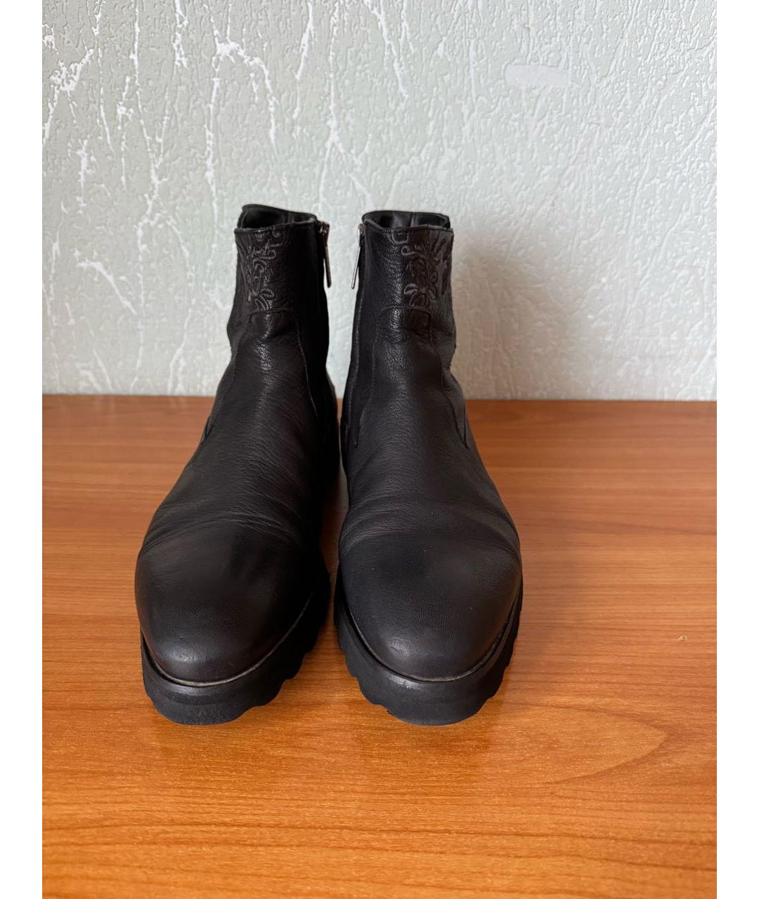 JOHN RICHMOND Черные кожаные высокие ботинки, фото 2