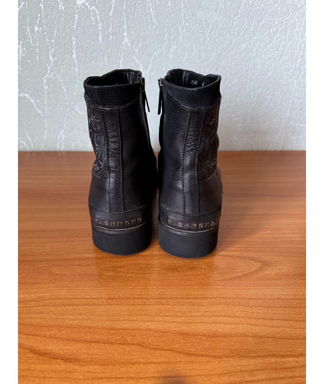 JOHN RICHMOND Черные кожаные высокие ботинки, фото 4