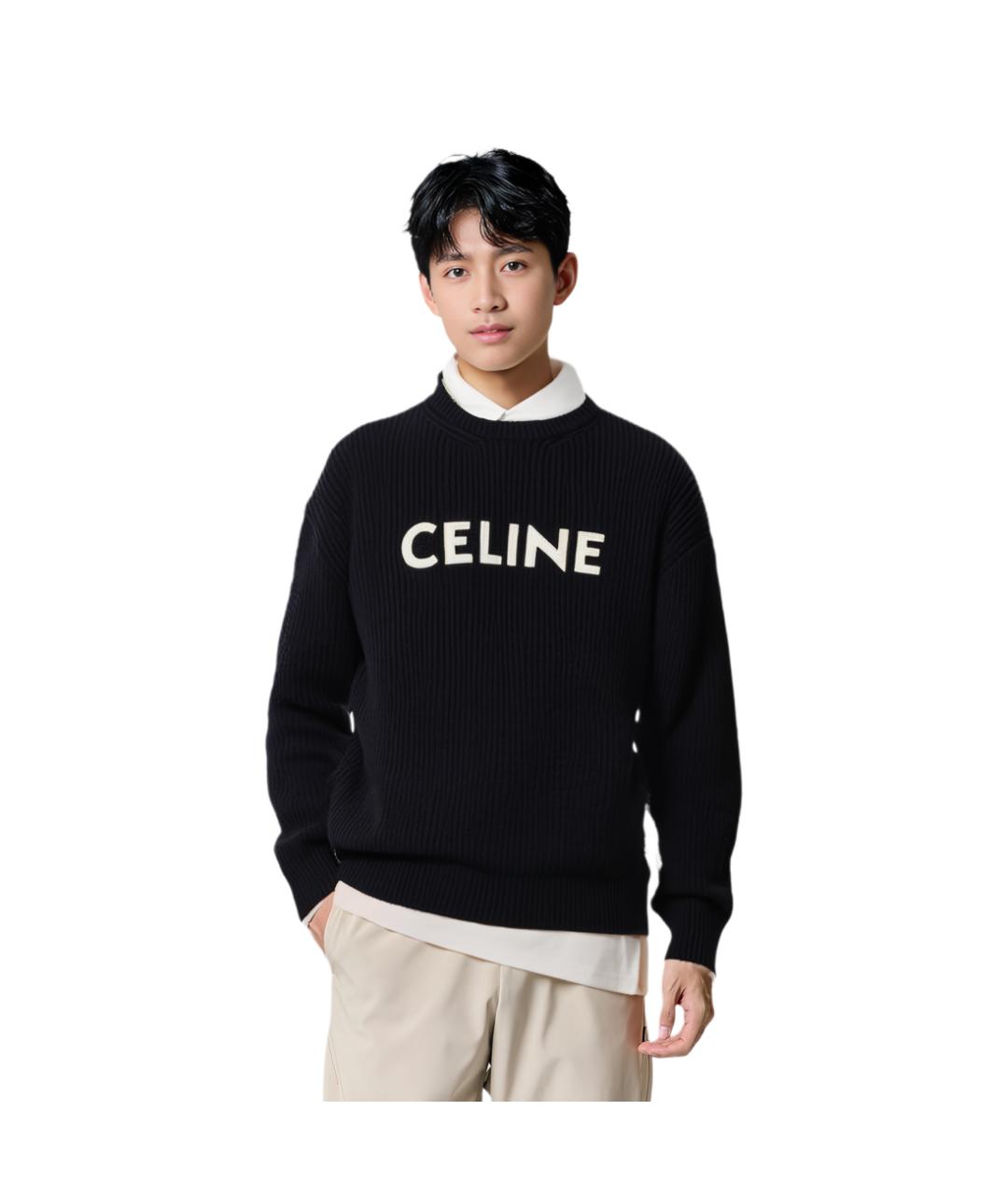 CELINE Черный шерстяной джемпер / свитер, фото 3