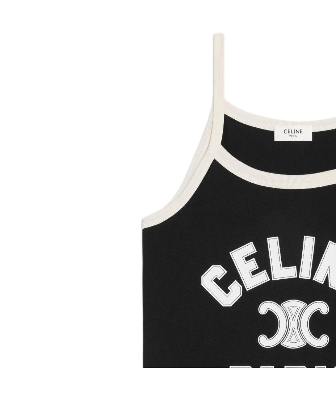 CELINE Черная хлопковая майка, фото 5